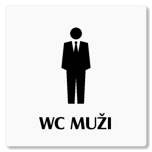 WC muži, 80x80mm, bílá, Nevada
